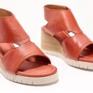 Sandal season! These sandals are cutout European leather wedges.